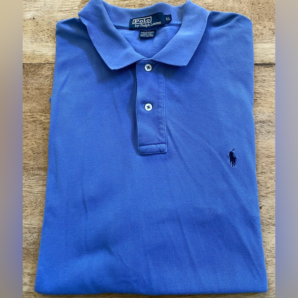 Polo by Ralph Lauren Men’s XL Periwinkle Blue Cotton Pique Knit Polo‎
